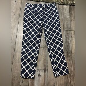 Brooks Brothers Navy and White Geometric Pants